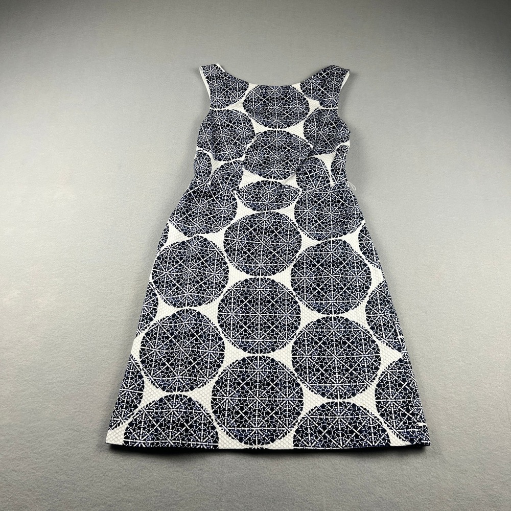 Mod Mini Dress Blue White Geometric Pique Sheath Size 0 Classy Wedding Resort‎